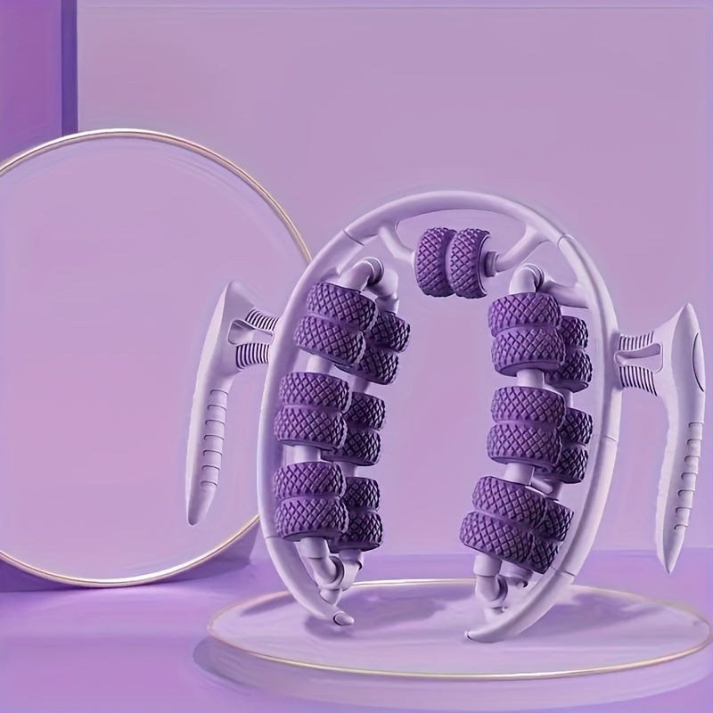 Pink 3D Water-Drop & 26-Wheel Yoga Massage Roller: Deep Muscle Relaxation and Body Shaping in One Portable Tool