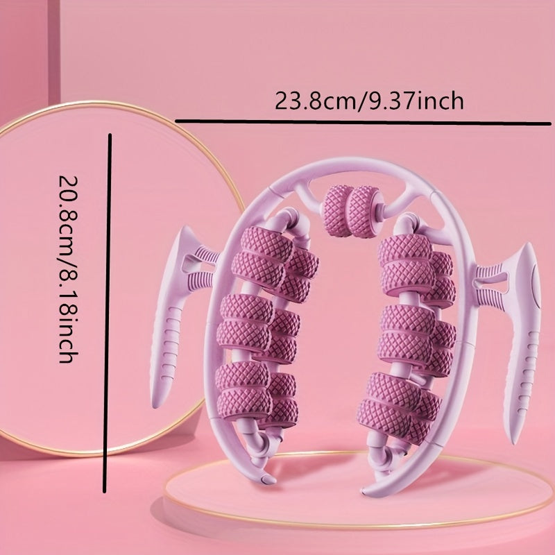 Purple 3D Water-Drop & 26-Wheel Yoga Massage Roller: Deep Muscle Relaxation and Body Shaping in One Portable Tool