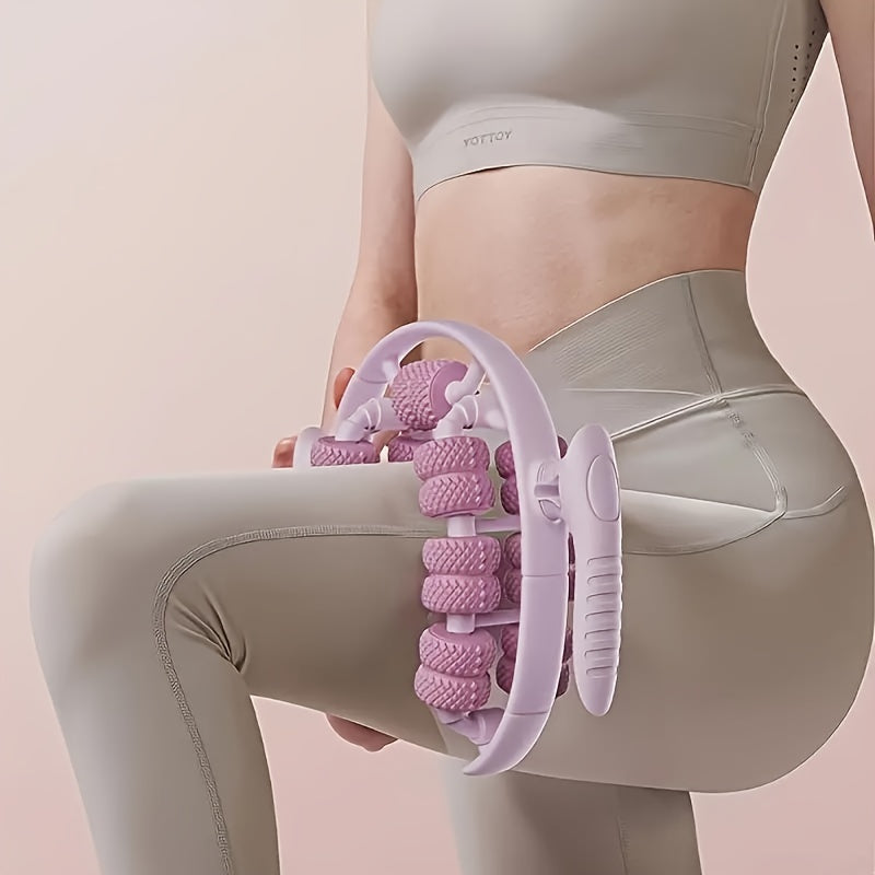Purple 3D Water-Drop & 26-Wheel Yoga Massage Roller: Deep Muscle Relaxation and Body Shaping in One Portable Tool