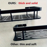 Wall-Mounted Shower Caddy: Large-Capacity, No-Drill Floating Shelf for Bathroom & Kitchen - Space-Saving & Easy to Install - Side View