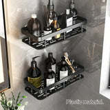 Wall-Mounted Shower Caddy: Large-Capacity, No-Drill Floating Shelf for Bathroom & Kitchen - Space-Saving & Easy to Install - Close-Up Angle