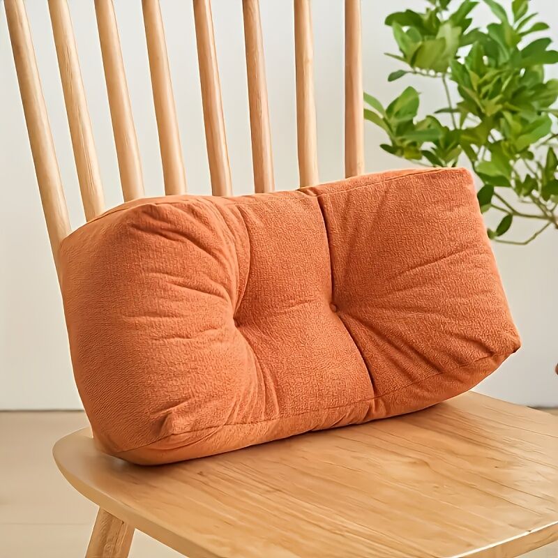 sunset orange**Cloud-Touch Chenille Multi-Function Lumbar Pillow: Supports Long-Hour Sitting, Removable & Washable Design, Gently Releases Pressure Every Day Like a Cloud**