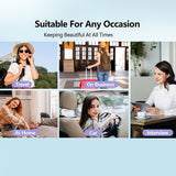 White Cordless Hair Straightener Brush: Dual 2000mAh batteries for long-lasting power, fast heating, creates smooth styles anytime, anywhere. - Top-Down View