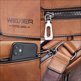 Men's retro crossbody Bag (brown) : High quality with multiple compartments, practical and versatile. It is the top choice for Father's Day, Valentine's Day and Christmas gifts - Side View