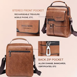 Men's retro crossbody Bag (brown) : High quality with multiple compartments, practical and versatile. It is the top choice for Father's Day, Valentine's Day and Christmas gifts - Close-Up Angle