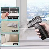 Wireless turbojet dust collector, 130,000 RPM power, lightweight ABS jet hair dryer, a multi-scenario cleaning tool for home, office, car and camping - Close-Up Angle