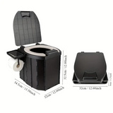 Portable folding toilets with PU seat cushions and portable toilets with covers, suitable for RVS, cars, camping and hiking - Top-Down View