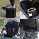 Portable folding toilets with PU seat cushions and portable toilets with covers, suitable for RVS, cars, camping and hiking - Close-Up Angle