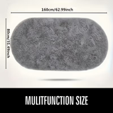 Oval Area Rug 80×160cm Soft Polyester Non-Slip Floor Mat for Bedroom Living Room Entryway Dark Grey