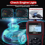 Automobile OBD2 Fault Diagnosis Instrument, engine fault code Reader, suitable for all OBD II models in 1996+, plug-and-play vehicle condition detection tool, a practical car gift for your boyfriend or father - Top-Down View