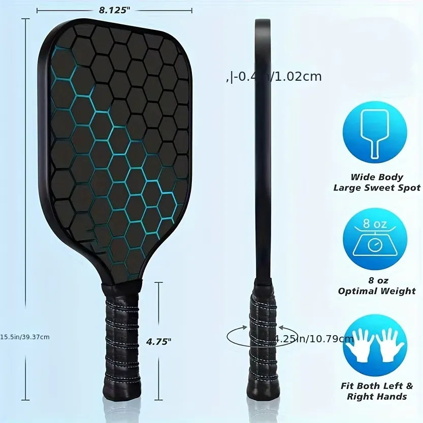 2 rackets, 4 balls, Pidike racket set (green), fiberglass graphite Pidike racket set, ball equipment including balls, bags, accessories, rackets, suitable for beginners and professionals
