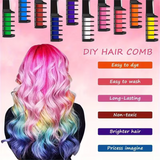 10-color washable temporary hair dye powder set! Safe and non-damaging to hair! Powder comb design! Creative styling products for girls - Front View