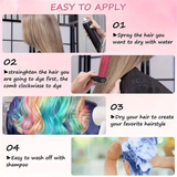 10-color washable temporary hair dye powder set! Safe and non-damaging to hair! Powder comb design! Creative styling products for girls - Side View