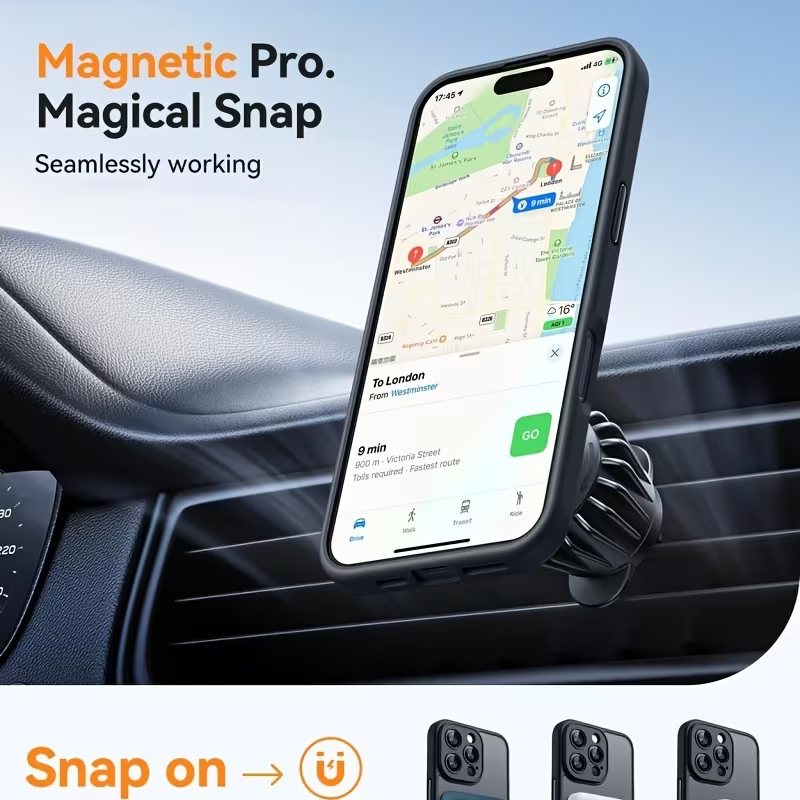 iPhone 15 Pro Max - High-end Magnetic Silicone Protective Case | Matte Semi-transparent Design | Anti-drop and Anti-scuff | Strong Magnetic Adhesion | Lightweight and Comfortable Feel