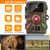 Hiking and hunting camera with night vision function, high-definition, 0.8s trigger, 120 ° wide-angle lens, used for outdoor camping, wildlife monitoring, home security monitoring, orchard monitoring (battery not included) - Front View
