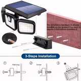 (2-piece set)74 LED solar sensor lights with motion sensors, 3-level brightness mode outdoor wall lights, suitable for front doors, courtyards, garages, and terraces - Top-Down View