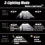 (2-piece set)74 LED solar sensor lights with motion sensors, 3-level brightness mode outdoor wall lights, suitable for front doors, courtyards, garages, and terraces