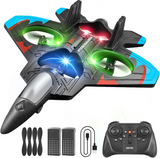 Global Hit K500Max Toy RC Drone - Hand Launch / One-Key Takeoff, 360° Stunt Flips. Equipped with a multi-function remote controller for easy control, featuring headless mode, stable hovering, adjustable speed settings, and cool colorful LED lights. Delive - Side View