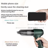 Three-in-one high-power cordless vacuum cleaner, suitable for both car and home use, with an ultra-long battery life. It can vacuum, blow air, remove dust, and clean pet hair. It comes with a variety of accessories and is ready to use immediately - Side View