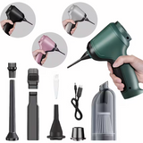 Three-in-one high-power cordless vacuum cleaner, suitable for both car and home use, with an ultra-long battery life. It can vacuum, blow air, remove dust, and clean pet hair. It comes with a variety of accessories and is ready to use immediately - Top-Down View