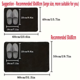 1 piece of super absorbent bathroom mat (50cm * 80cm) - Quick-drying anti-slip floor mat, soft and comfortable bathroom carpet, suitable for bathrooms, shower rooms, laundry rooms, bedrooms, living rooms, door mats, kitchen mats - Front View