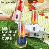 The household portable juicing cup (double cups) is the top choice for wholesale cross-border sales. This multi-functional juicer measures 19.51 centimeters in size and is an excellent gift suitable for various occasions (such as Valentine's Day, Thanksgi