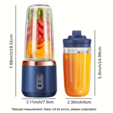 The household portable juicing cup (double cups) is the top choice for wholesale cross-border sales. This multi-functional juicer measures 19.51 centimeters in size and is an excellent gift suitable for various occasions (such as Valentine's Day, Thanksgi - Side View
