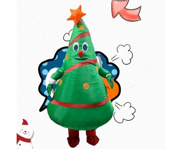 Inflatable Christmas Tree Costume Christmas Costume Polyester Christmas Costume - Green - Size 01