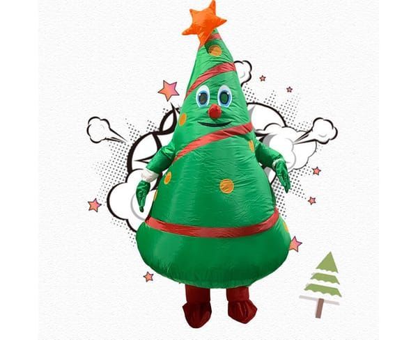 Inflatable Christmas Tree Costume Christmas Costume Polyester Christmas Costume - Green - Size 01