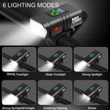 1 pack of bicycle lights | front and rear lights, 4 modes, USB charging, super bright LED night riding lights, handlebar mount, not waterproof, suitable for road/mountain bikes - Top-Down View