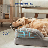 1 piece set XL size 102*80*18cm orthopedic foam dog bed, designed for super large dogs, C-shaped orthopedic dog bed, washable dog sofa bed, with removable cover and non-slip bottom, with supportive foam sofa design, suitable for pet dogs, cats, rabbits, c - Front View