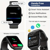 Smartwatch, men's and women's, 4.95cm fitness tracker, supports answering/making calls, wireless/睡Sleep tracking / 50 exercise modes, fitness watch, holiday gift, Valentine's Day gift - Front View