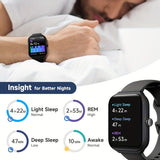 Smartwatch, men's and women's, 4.95cm fitness tracker, supports answering/making calls, wireless/睡Sleep tracking / 50 exercise modes, fitness watch, holiday gift, Valentine's Day gift - Top-Down View