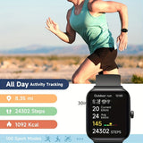 Smartwatch, men's and women's, 4.95cm fitness tracker, supports answering/making calls, wireless/睡Sleep tracking / 50 exercise modes, fitness watch, holiday gift, Valentine's Day gift - 45-Degree Angle