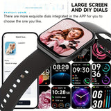 Smartwatch, men's and women's, 4.95cm fitness tracker, supports answering/making calls, wireless/睡Sleep tracking / 50 exercise modes, fitness watch, holiday gift, Valentine's Day gift - Close-Up Angle