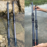 Ultra-hard carbon fiber fishing rod 3m, with anti-slip handle and metal ground inserts - suitable for sea rock fishing, surfing casting and long-range casting - Side View