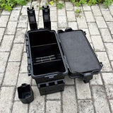 Double-layer multi-function outdoor storage fishing box, can be used as a stool, convenient storage of various fishing lines, bait, live fish. - 45-Degree Angle