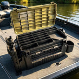 Double-layer multi-function outdoor storage fishing box, can be used as a stool, convenient storage of various fishing lines, bait, live fish. - Extra Image
