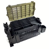 Double-layer multi-function outdoor storage fishing box, can be used as a stool, convenient storage of various fishing lines, bait, live fish. - Extra Image
