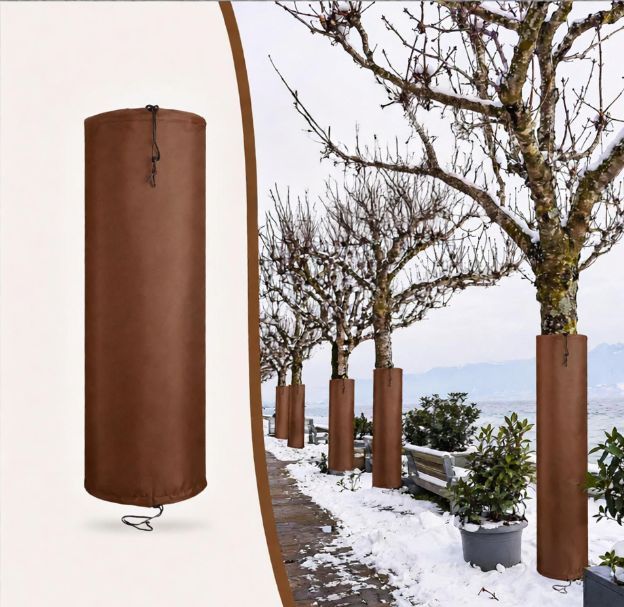 100*20*20cm 2 Pack Palm Tree Root Protectors Winter Protection for Trees Root Self Adhesive Plant Trunk Insulation Cover with Drawstring for Garden Outdoor Cold Weather Plants Trunk Protection - Orange