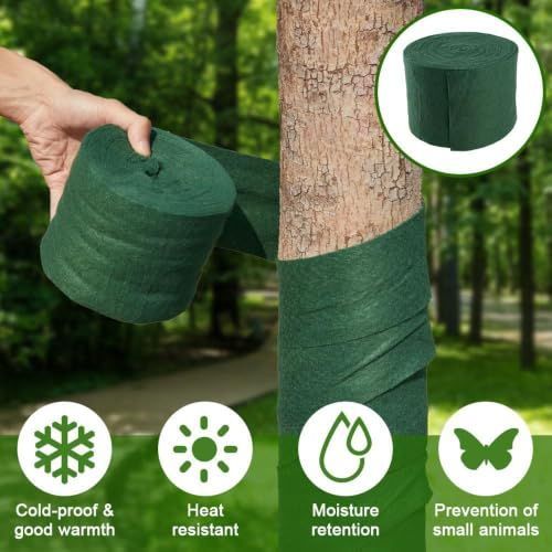2Pack 15m Tree Wrap Cold Proof Cloth Thick Garden Greening Warm Wrap Sun Protection and Frost Resistance for Winter Plants, 0.12-15M - Green - Size 2Pack