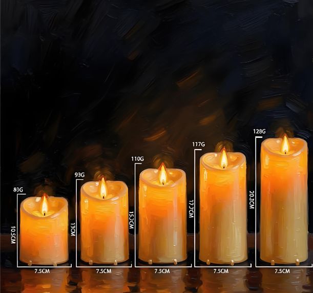 Battery Operated Candles with Timer in Waterproof Flameless Led Pillar Candles, Small, Slim Electric Fake Lights for Wedding Halloween Christmas Table Centerpieces - Yellow - Size 3Pack