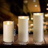 Battery Operated Candles with Timer in Waterproof Flameless Led Pillar Candles, Small, Slim Electric Fake Lights for Wedding Halloween Christmas Table Centerpieces - Yellow - Size 3Pack