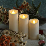 Battery Operated Candles with Timer in Waterproof Flameless Led Pillar Candles, Small, Slim Electric Fake Lights for Wedding Halloween Christmas Table Centerpieces - Yellow - Size 5Pack