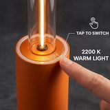 Cordless Table Lamp Rechargeable, Black Aluminum Touch LED Lamp, Dimmable 2200K Warm White, USB-C Charging, 3 Modes, for Bedroom & Dining - Black - Size 30*4cm - 45-Degree Angle