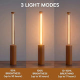 Cordless Table Lamp Rechargeable, Black Aluminum Touch LED Lamp, Dimmable 2200K Warm White, USB-C Charging, 3 Modes, for Bedroom & Dining - Black - Size 30*4cm - Close-Up Angle