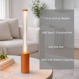 Cordless Table Lamp Rechargeable, Black Aluminum Touch LED Lamp, Dimmable 2200K Warm White, USB-C Charging, 3 Modes, for Bedroom & Dining - Silver - Size 30*4cm