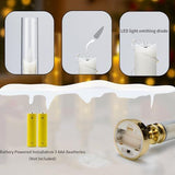 4PCS Flameless LED Candles, Flickering Battery Operated Candles with Embedded Star String Lights, Romantic Decorative Candles Table Decor for Home Wedding Room Christmas Decorations - Gold - Size 25.5*5.5cm