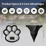 10Pack Paw Solar Lights Outdoor, Cute Dog Paw Solar Lights with 1 LED, Dual White & Warm Light IP65 Waterproof Solar Paw Print Lights for Lawn, Path, Garden Yard Decor - Warm White - Front View