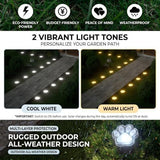 10Pack Paw Solar Lights Outdoor, Cute Dog Paw Solar Lights with 1 LED, Dual White & Warm Light IP65 Waterproof Solar Paw Print Lights for Lawn, Path, Garden Yard Decor - Warm White